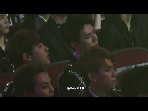 Fancam 170408 EXO watching NCT Dream performance Sehun focus @V Chart Awards in Macau