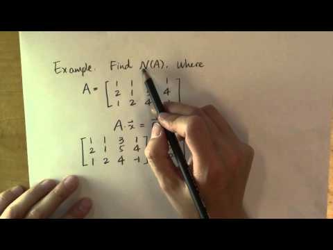 How to find the null space and the nullity of a matrix: Example