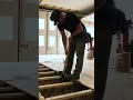 Laying the 3/4 tongue and groove plywood flooring for a 510 sq. ft. modular unit. #prefab #modular