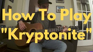 How To Play The Guitar Intro To "Kryptonite" By 3 Doors Down - Guitar Lessons Under 5 Minutes