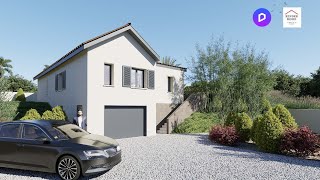 maison avec sous sol 85m2 animation 3d d5render