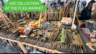 Huge Axe & Hatchet Collection at the Flea Market Shop with me for Vintage / Antiquing Vlog Video