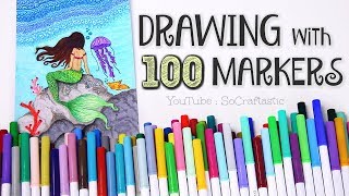 100 MARKERS, 1 DRAWING - Mermaid Ocean Scene - Crayola Challenge