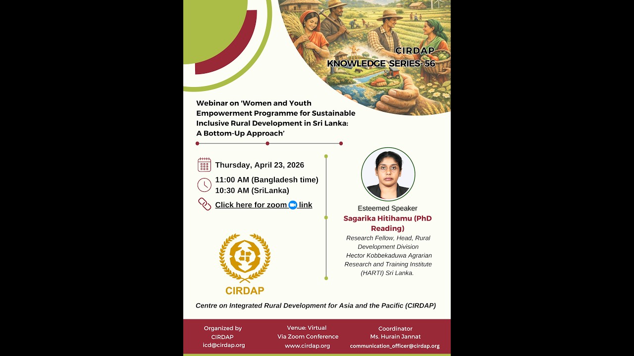 CIRDAP Knowledge Series 56: Women & Youth Leading Sustainable Change in Sri Lanka