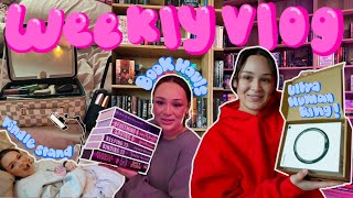 lots of book mail + hauls, new kindle stand, getting an ultra human ring | WEEKLY VLOG