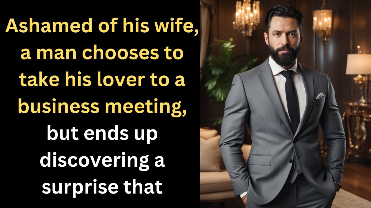 Ashamed of his wife, a man decides to take his lover to a business meeting, but when...