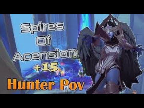 World of Warcraft Shadowlands Spires of Ascension Mythic Plus +15(+1 Upgrade)Marksmanship hunter pov