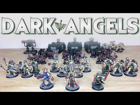 PAINTING SHOWCASE: Dark Angels Space Marines Army Warhammer 40k 9th