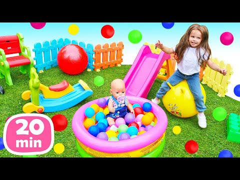 Maya und Lina Kompilation - 4 Folgen am Stück. Puppen Videos für Kinder mit Baby Born. Baby Puppen