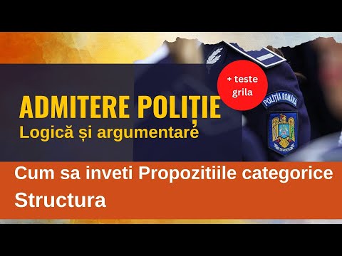 Admitere politie, Logica si argumentare. Cum sa invat Propozitiile categorice, structura