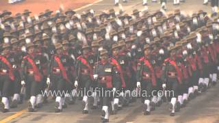 The Assam Rifles regiment parades on Republic Day, Delhi