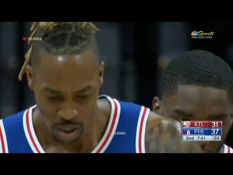 Dwight howard shocks entire hawks for dunking on three player of atlanta hawks | hawks vs 76ers