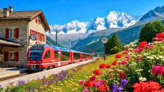 Download the video "Switzerland’s Most Beautiful Train Ride – Bernina Express: Tirano to St. Moritz"