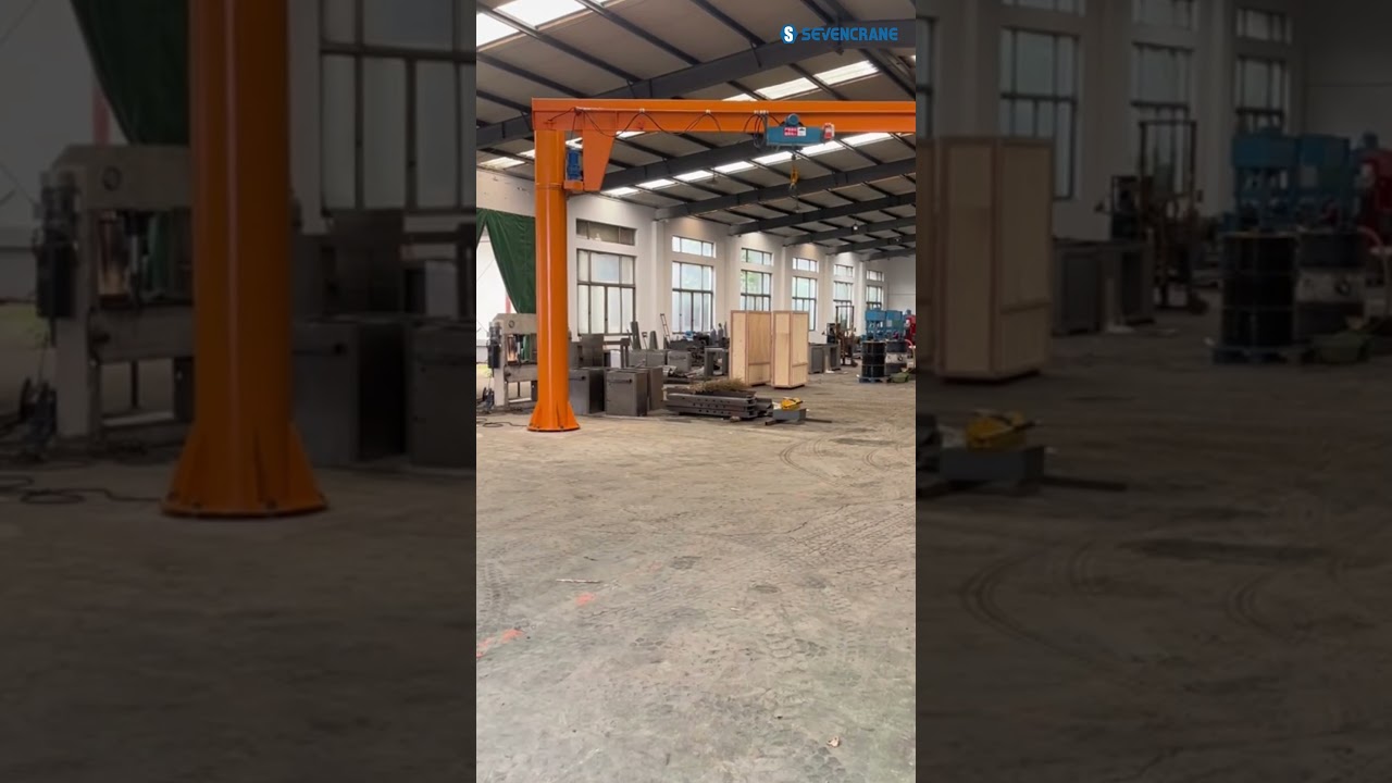 360° Rotation in Action: Pillar Jib Crane for Effortless Lifting!  #shorts