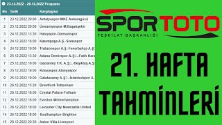 [ SPOR TOTO TAHMİNLERİ 21. HAFTA ] analiz tahmin taktik süper lig yoru