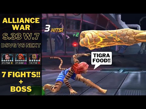 ALLIANCE WAR SEASON 33 WAR 7 - 7 FIGHTS + BOSS!! TIGRA GETS HER FILL