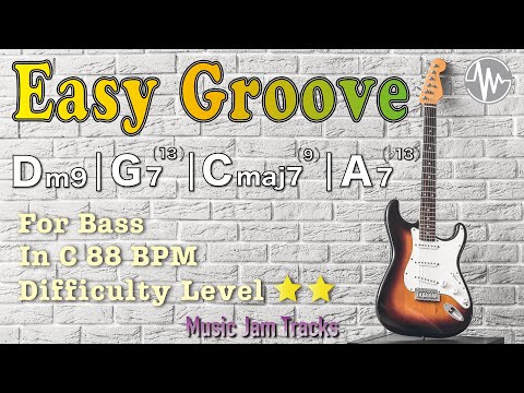 Easy Groove Jam for【Bass】C Major BPM88 | No Bass Backing Track