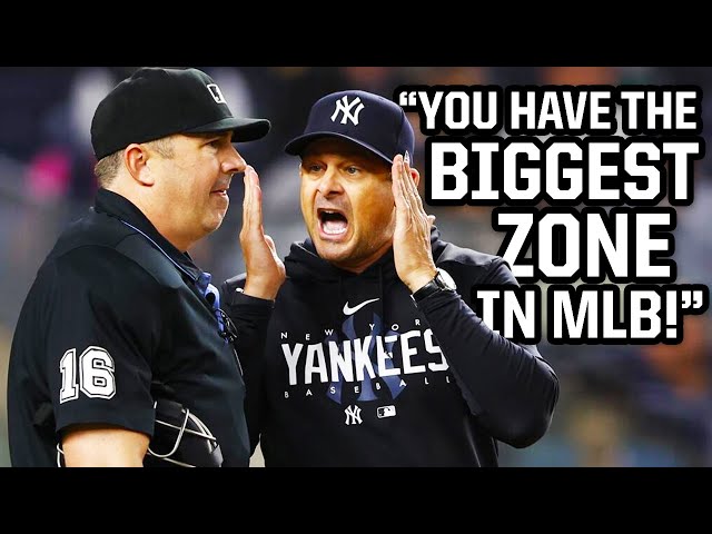 Aaron Boone tells ump he has the biggest strike zone in MLB, a breakdown