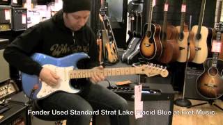 Video thumbnail for Fender Used Standard Strat Lake Placid Blue at Fret Music by FretMusicSouthampton