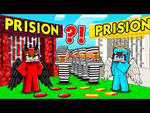 Prisión de ÁNGEL vs Prisión de DEMONIO en Minecraft