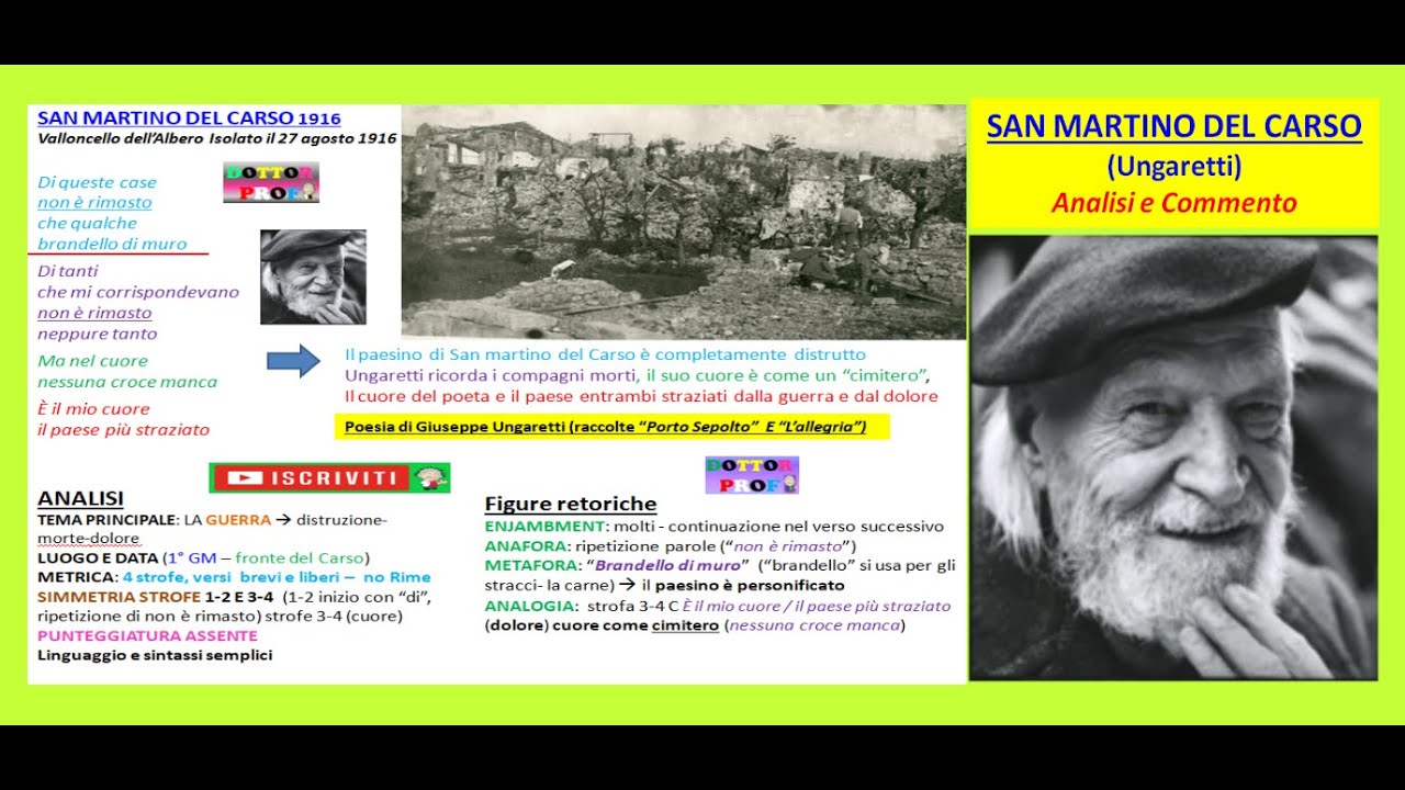SAN MARTINO DEL CARSO - poesia di Ungaretti - analisi, spiegazione e commento