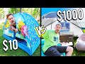 10 VS 1000 OUTDOOR FORTS Budget Challenge