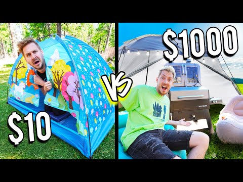 $10 VS $1000 OUTDOOR FORTS! *Budget Challenge*