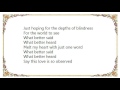 k.d. lang - What Better Said Lyrics