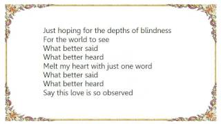 k.d. lang - What Better Said Lyrics
