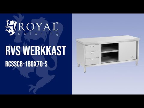 Video - RVS werkkast - ECO - 180 x 70 cm - 600 kg - 3 laden - Royal Catering