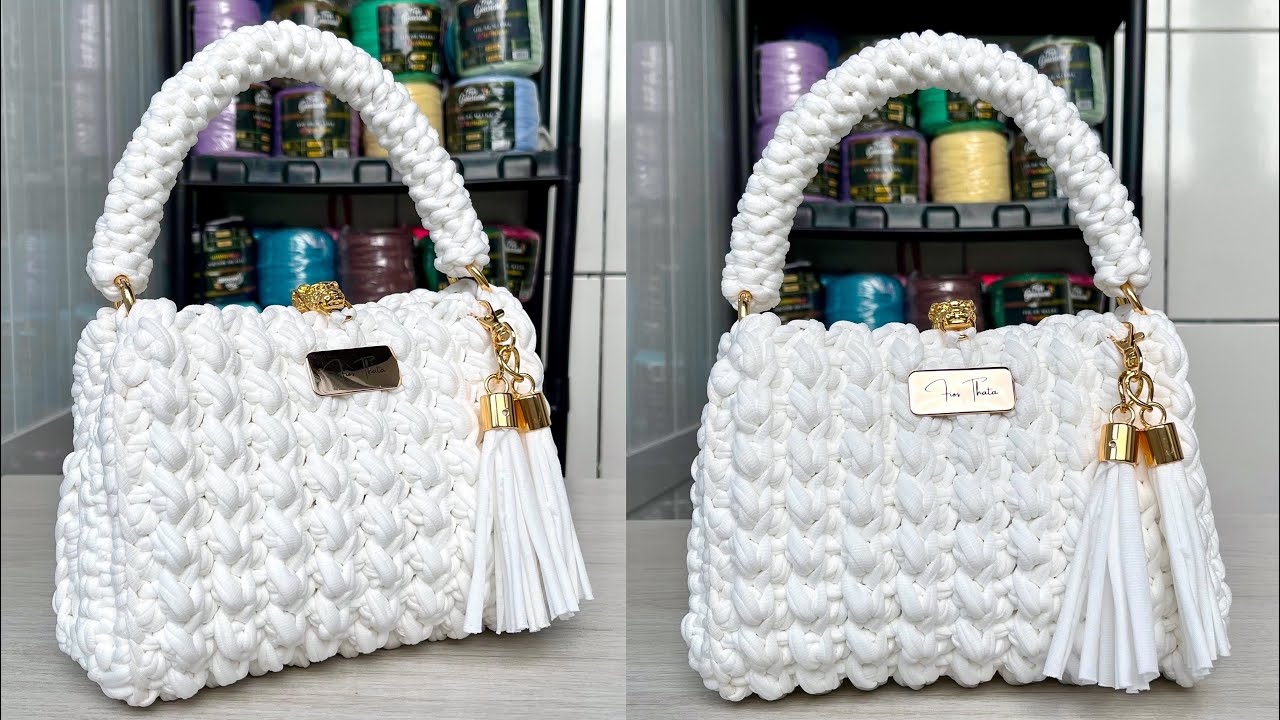 Bolsa fácil, econômica e rápida de crochê em fio de malha/ Crochet bag/ Clutches/Handbag