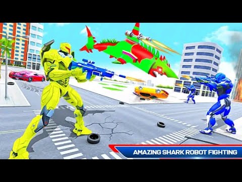 Robot Machine Shark Mutfilim,Angry shark attack in shark robot games.  Transform Police-Temu Gamer.