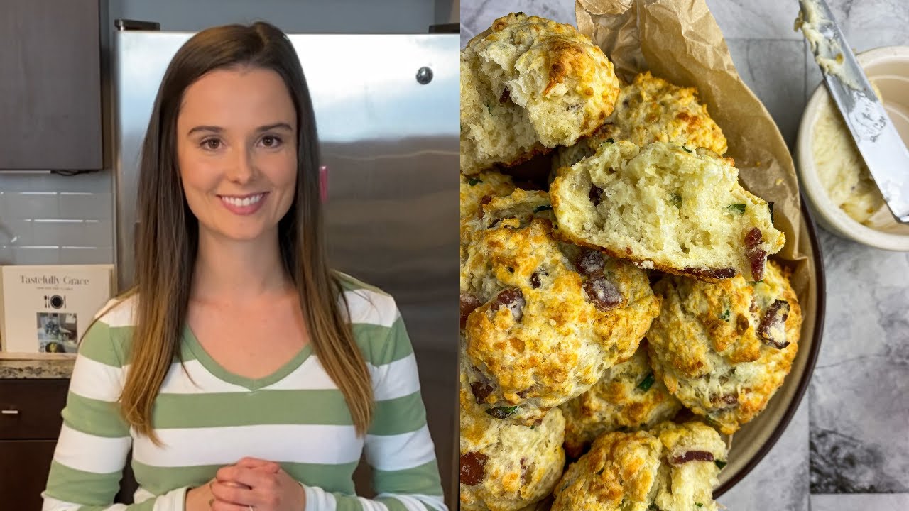 Best Ever Bacon Cheddar Buttermilk Biscuits (With Maple Butter)