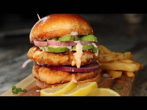 Shrimp Burgers with Spicy Mayo