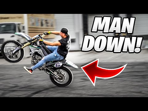 RANDY ALMOST FALLS TRYING TO 12 O'CLOCK WHEELIE MY KX450F ! | BRAAP VLOGS