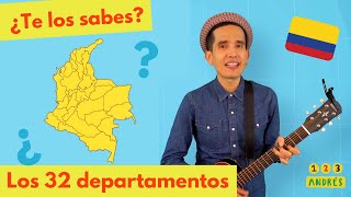 Canción de los 32 departamentos de COLOMBIA para niños - Aprende geografía de Colombia
