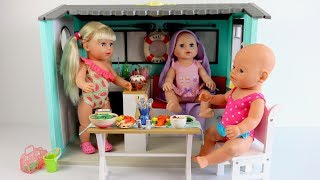 Baby Annabell Baby Born Learns to Swim & Party at Our Generation Beach House + Kids Swim w/ Dolphin