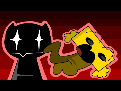 Opheebop pushes Ron down the stairs