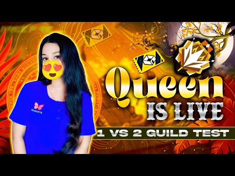 🔴1 Vs 2 GUILD TEST LIVE | GIRL GAMING+CUSTOM ROOMS 😍 #freefire #bloodqueenff #live