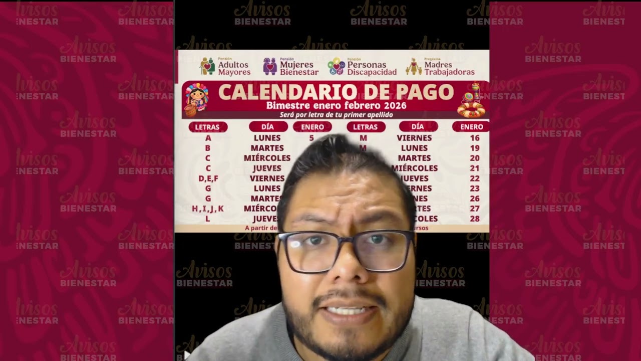 ya esta ¡EL CALENDARIO DE PAGOS! de la pensión bienestar adultos mayores enero - febrero 2026