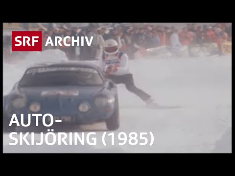 Auto skijoring with Marc Surer (1985) | SRF Archive