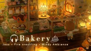 Beau's Bakery🥐+ Classic Jazz🎵 fireplace + windy ambience 🍂 Animal Crossing