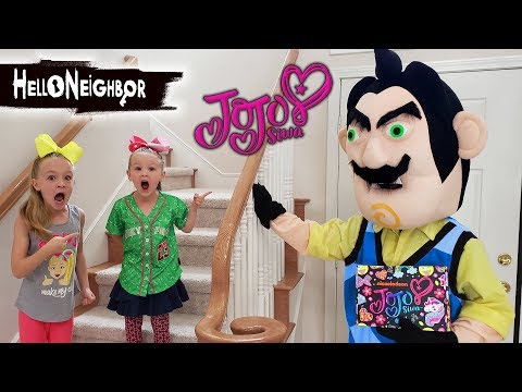 Hello Neighbor in Real Life Steals JoJo Siwa Subscription Box! Merch & Toy Scavenger Hunt!