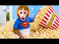 Monkey  BonBon 🍿 Built a Huge Popcorn Playground! 😆✨ | BB Daily