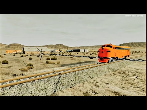 Train Engine 🚂 vs Chain ⛓️ Crashes  - BeamNG Drive