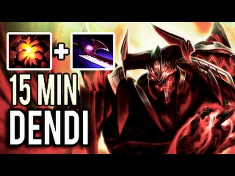 15 min Aegis of the Immortal + Silver Edge! Monster Shadow Fiend by Dendi 8k MMR Dota 2