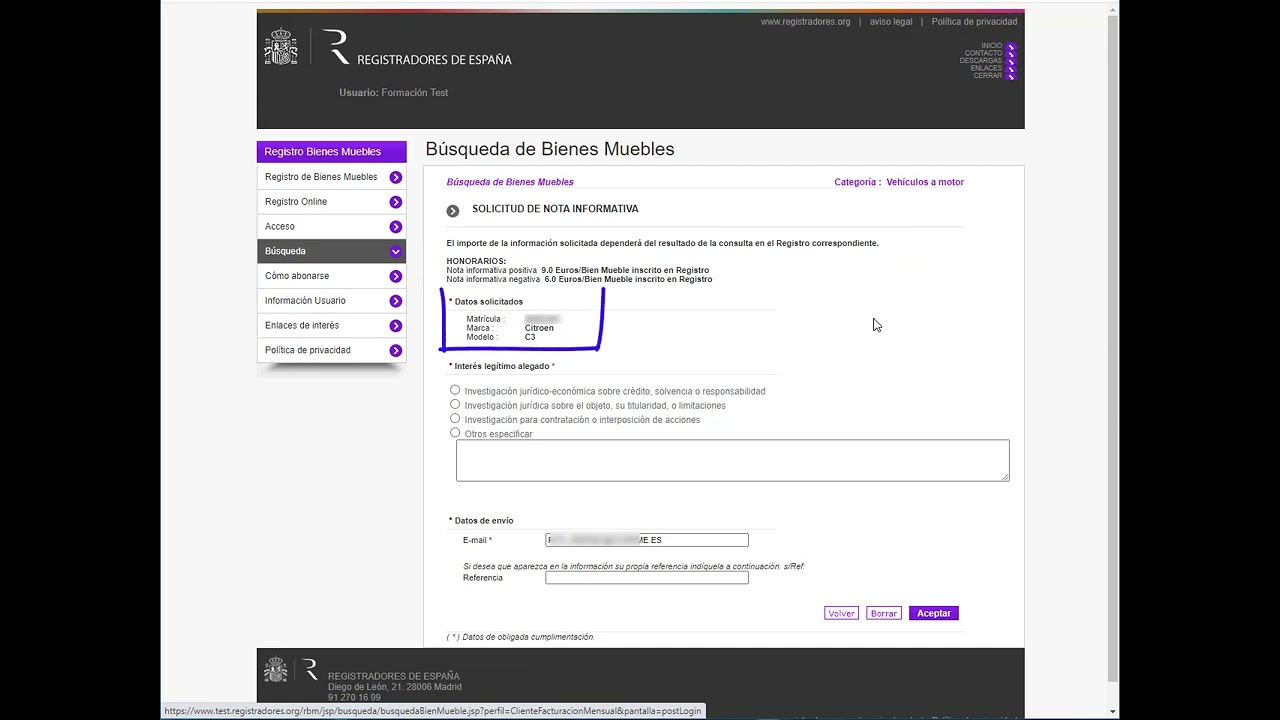 Nota simple de Bienes Muebles
