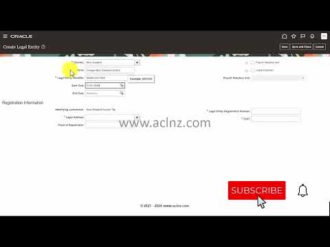 How to Create a Legal Entity in Oracle Fusion