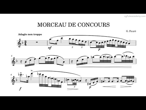 Morceau de concours ♩= 40 (Actual Speed) Flute & Piano midi with metronome