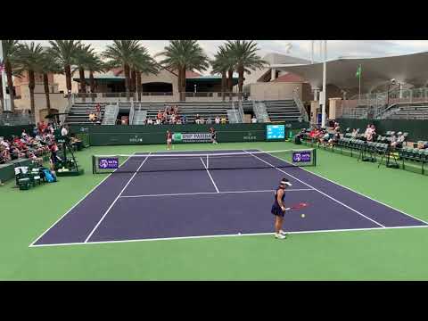 An intense game in the final set between Xinyu Wang and En-shuo Liang at Indian Wells 2021
